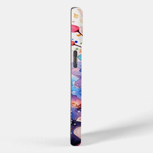 Schattigee kleurrijke retro bloemenkunst Case-Mate iPhone case (Achterkant / Rechts)