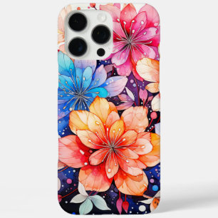 Schattigee kleurrijke retro bloemenkunst iPhone 16 pro max hoesje