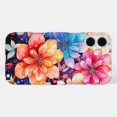 Schattigee kleurrijke retro bloemenkunst Case-Mate iPhone case (Achterkant (horizontaal))