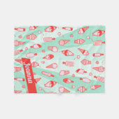 Schattigee kleurrijke retro gepersonaliseerde ijsj fleece deken (Voorkant (Horizontaal))