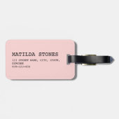 Schattigee kleurrijke retro kerstroze bagagelabel (Achterkant horizontaal)