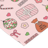 Schattigee kleurrijke retro kerstroze korte tafelloper (Hoek)