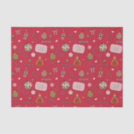 Schattigee kleurrijke retro rode kerst tissuepapier