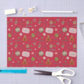 Schattigee kleurrijke retro rode kerst tissuepapier (Craft)