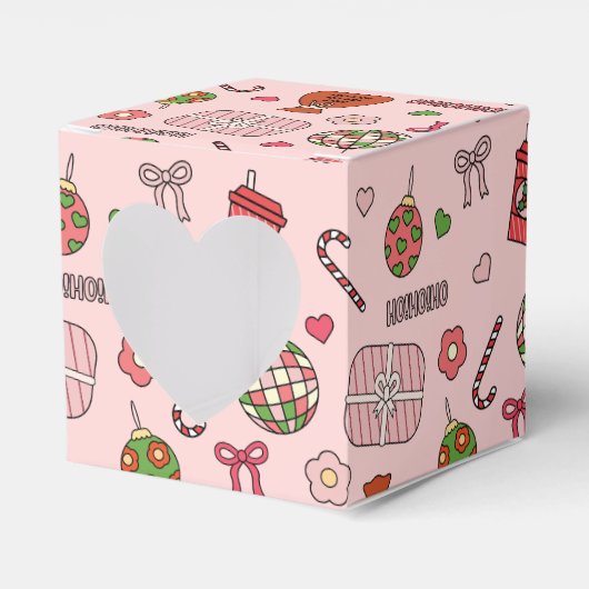 Schattigee kleurrijke retro roze bedankdoosjes (Voorkant Zijde)