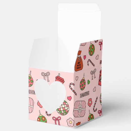 Schattigee kleurrijke retro roze bedankdoosjes (Geopend)