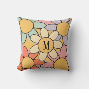 Schattigee kleurrijke retro stijl madeliefjes kussen