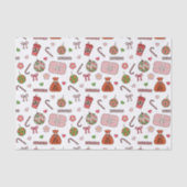 Schattigee kleurrijke retro witte kerst tissuepapier (Voorkant)