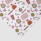 Schattigee kleurrijke retro witte kerst tissuepapier (Detail)