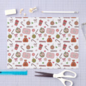 Schattigee kleurrijke retro witte kerst tissuepapier (Craft)