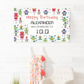 Schattigee Kleurrijke Robots Kinder Robot Verjaard Spandoek (Insitu)