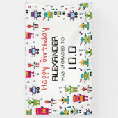 Schattigee Kleurrijke Robots Kinder Robot Verjaard Spandoek (Verticaal)