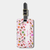 Schattigee kleurrijke romantische kerstversiering bagagelabel (Voorkant verticaal)