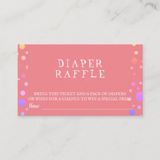 Schattigee Kleurrijke Roze Dot Patroon Luier Raffl Informatiekaartje (Voorkant)