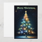 Schattigee kleurrijke  rustieke vrolijke kerst feestdagenkaart (Voorkant / Achterkant)