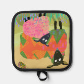 Schattigee kleurrijke schapenovenwanten pannenlap (Voorkant)