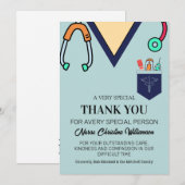 Schattigee kleurrijke scrubs verpleegster dank u k kaart (Voorkant / Achterkant)