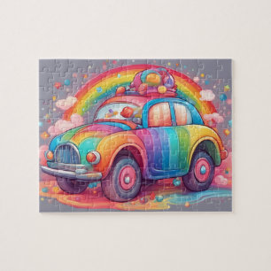 Schattigee Kleurrijke Speelgoed Car Legpuzzel