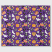 Schattigee Kleurrijke Spooky Trick or treat Hallow Cadeaupapier (Vlak)