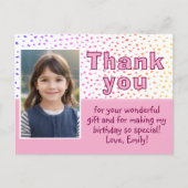 Schattigee kleurrijke Stippen Girly Foto Verjaarda Briefkaart (Voorkant)