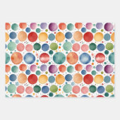 Schattigee Kleurrijke Stippen Turquoise Waterverf Inpakpapier Vel (Voorkant)