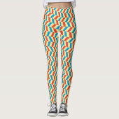 Schattigee Kleurrijke Streep Chevron Workout Leggings (Voorkant)
