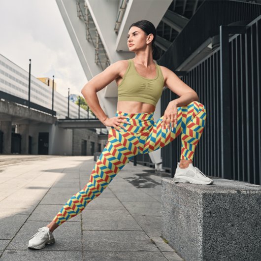 Schattigee Kleurrijke Streep Chevron Workout Leggings