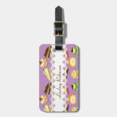 Schattigee & kleurrijke theekoeken geïllustreerd p bagagelabel (Voorkant verticaal)