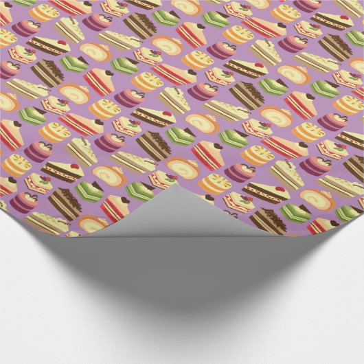 Schattigee & kleurrijke theekoeken geïllustreerd p cadeaupapier (Hoek)