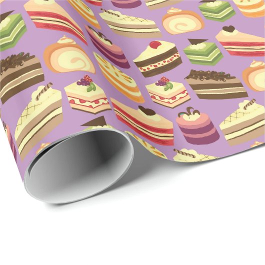 Schattigee & kleurrijke theekoeken geïllustreerd p cadeaupapier (Rol Hoek)