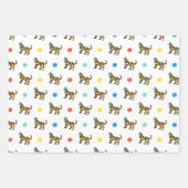 Schattigee kleurrijke Tiger Stripe Dot Verjaardags Inpakpapier Vel (Voorkant)