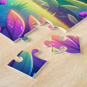 Schattigee kleurrijke tijger holografisch | legpuzzel (Zijkant)