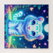 Schattigee kleurrijke tijger holografisch | legpuzzel (Horizontaal)