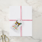 Schattigee Kleurrijke Tijgerkat Verjaardag Cadeaulabel (Met Touw)