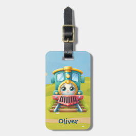 Schattigee kleurrijke trein Kinderen Bagagelabel