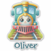 Schattigee kleurrijke trein sticker (Voorkant)