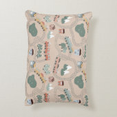 Schattigee kleurrijke treinen op treinrails Kinder Accent Kussen (Achterkant (Verticaal))