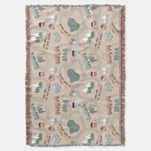 Schattigee kleurrijke treinen op treinrails Kinder Deken (Voorkant Verticaal)