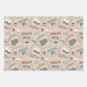 Schattigee kleurrijke treinen op treinrails Kinder Inpakpapier Vel (Voorkant)