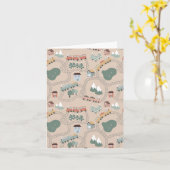 Schattigee kleurrijke treinen op treinrails Kinder Kaart (Gele Bloem)