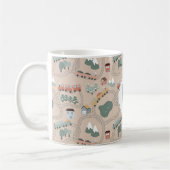 Schattigee kleurrijke treinen op treinrails Kinder Koffiemok (Links)