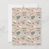 Schattigee kleurrijke treinen op treinrails Kinder Notitiekaartje (Achterkant)