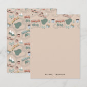 Schattigee kleurrijke treinen op treinrails Kinder Notitiekaartje (Voorkant / Achterkant)