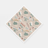 Schattigee kleurrijke treinen op treinrails Kinder Servet (Hoek)