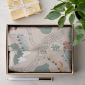 Schattigee kleurrijke treinen op treinrails Kinder Tissuepapier (Geschenk)