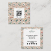 Schattigee kleurrijke treinen op treinrails QR-cod Vierkante Visitekaartje (Voorkant / Achterkant)