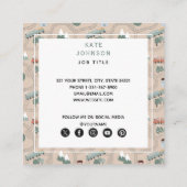 Schattigee kleurrijke treinen op treinrails QR-cod Vierkante Visitekaartje (Achterkant)