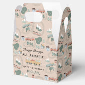 Schattigee Kleurrijke Treinen Op Treinsporen Verja Bedankdoosjes (Geopend)