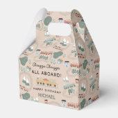 Schattigee Kleurrijke Treinen Op Treinsporen Verja Bedankdoosjes (Voorkant Zijde)