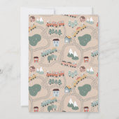 Schattigee Kleurrijke Treinen Op Treinsporen Verja Kaart (Achterkant)